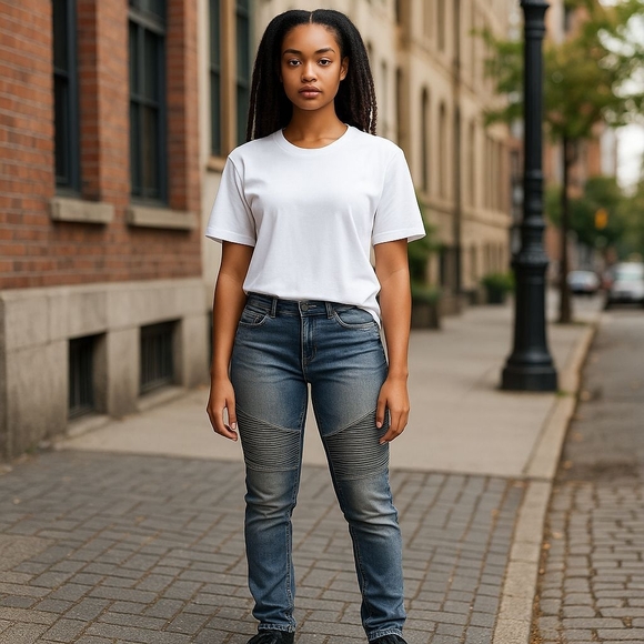 Red Fox women's/junior  blue ruggid Jeans slim size 13   37L  inseam 30 - Picture 1 of 4